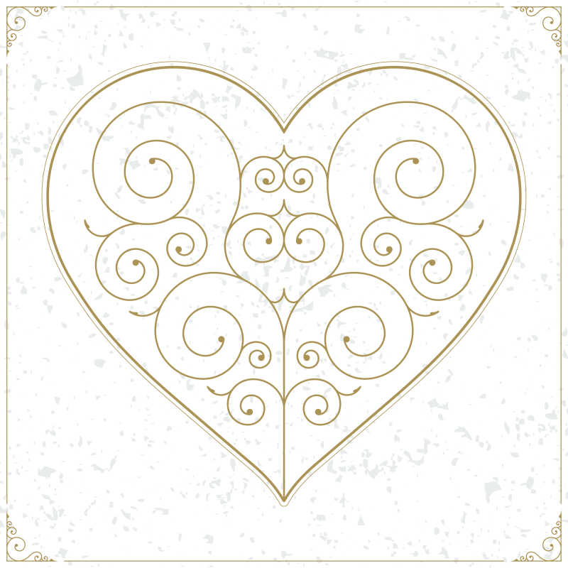 复古心形豪华矢量标志