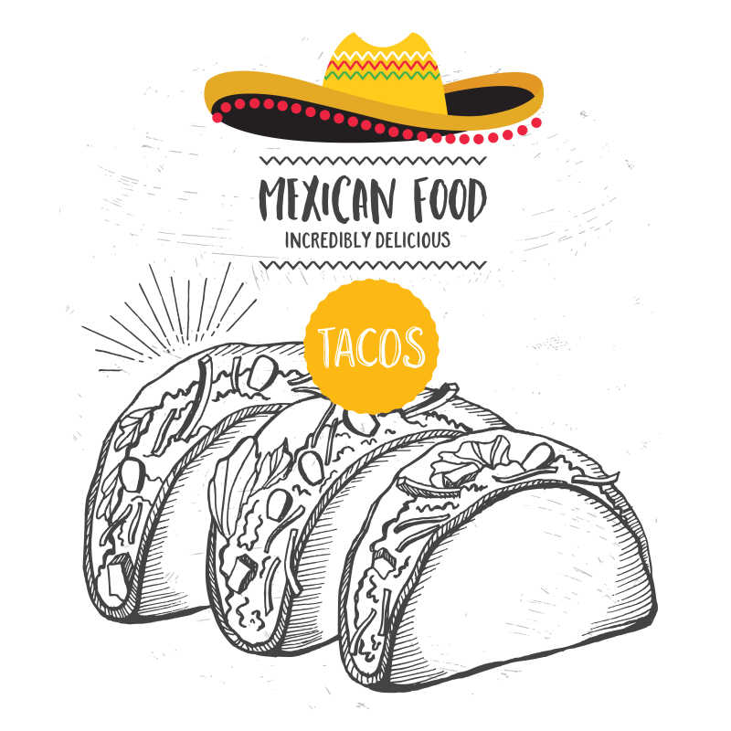 墨西哥食品菜单矢量模板