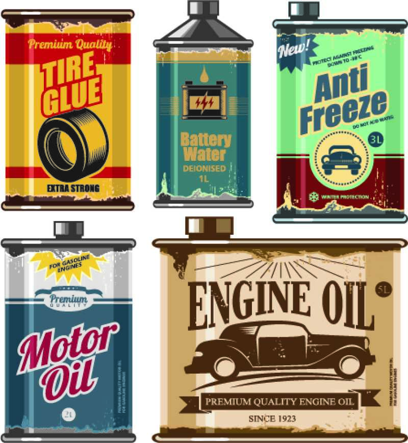 矢量老式罐装产品设计