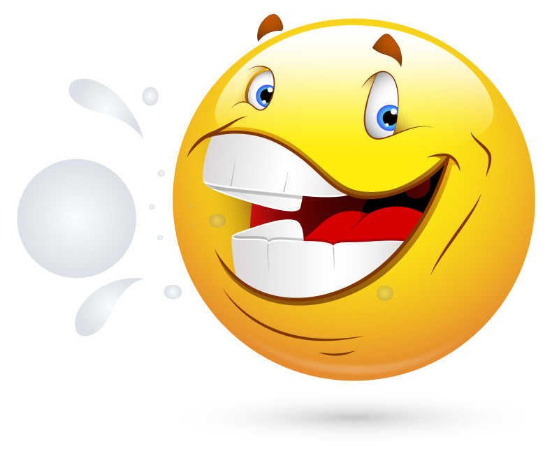 矢量洁白牙齿的卡通表情