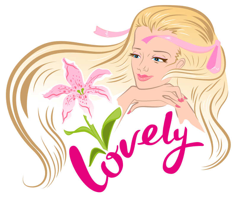 可爱的金发女郎矢量卡通形象