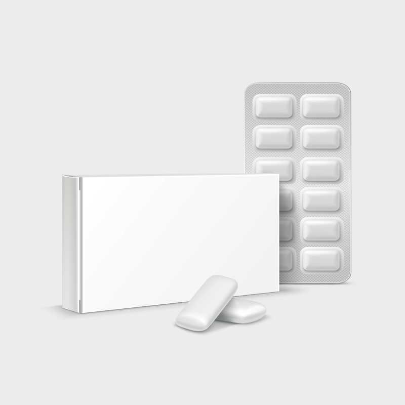 白色背景下口香糖包装模板