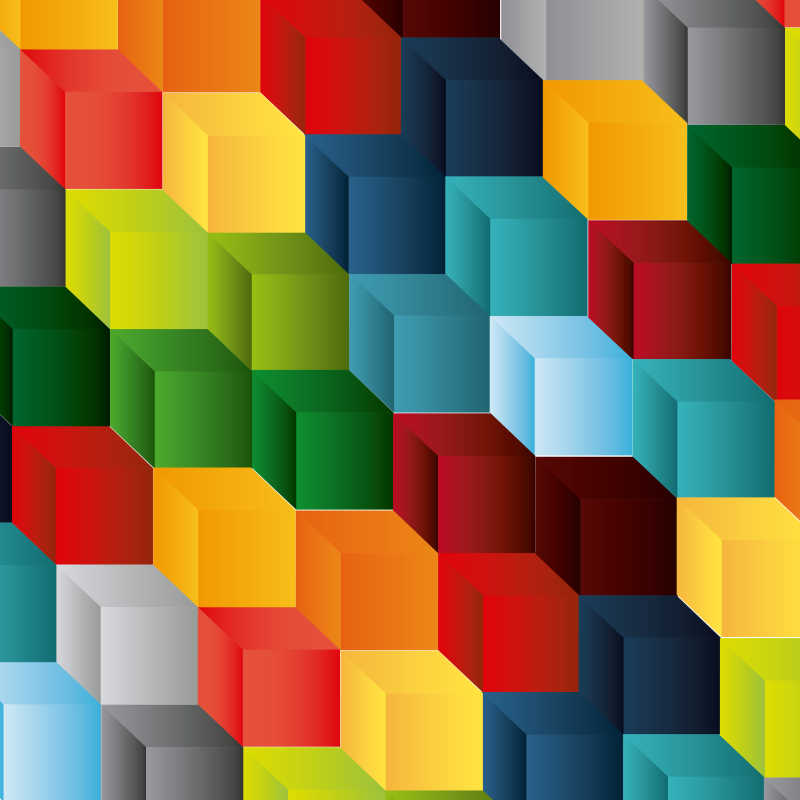 创意彩色立方体的抽象矢量背景