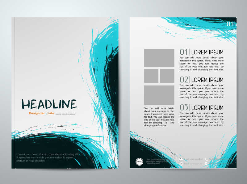 抽象矢量现代传单手册设计模板