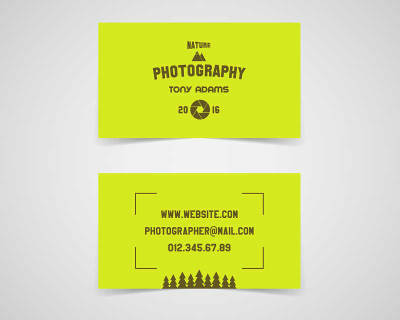 黄色的公司名片矢量设计插画