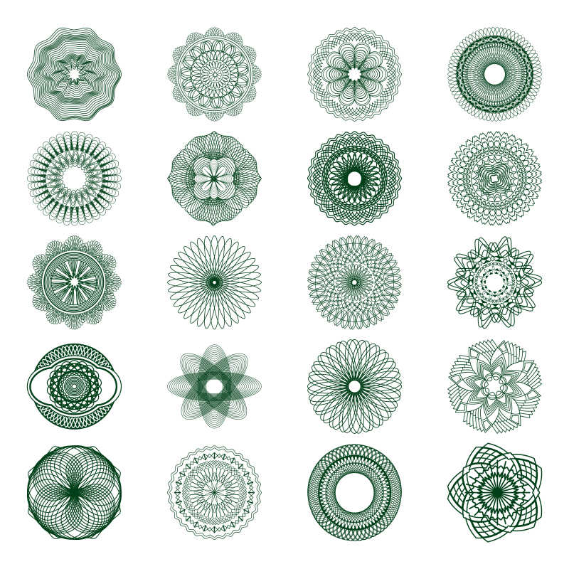 矢量纸币上的装饰元素设计
