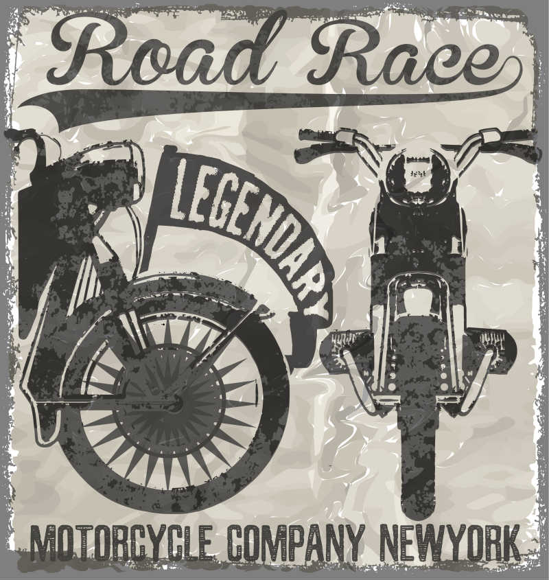 摩托车矢量创意插图设计