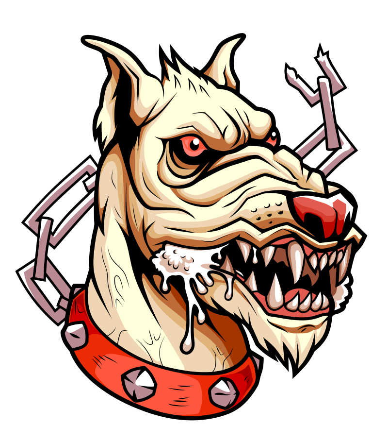 疯癫的狗卡通矢量插画