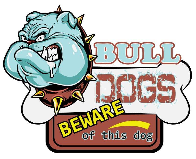 愤怒的狗头矢量插画