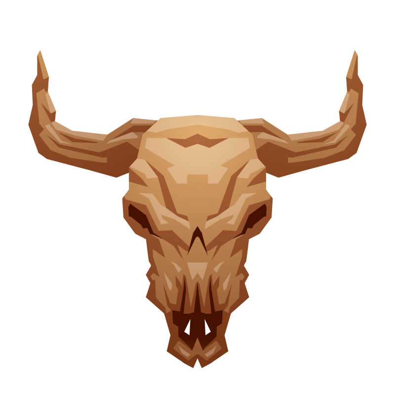 公牛头骨矢量插画