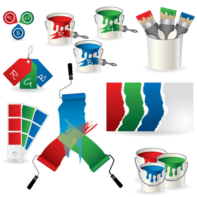 彩色的油漆主题背景矢量插画