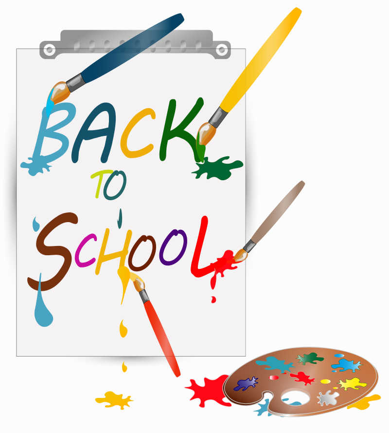 白色背景上的回到学校矢量插图元素