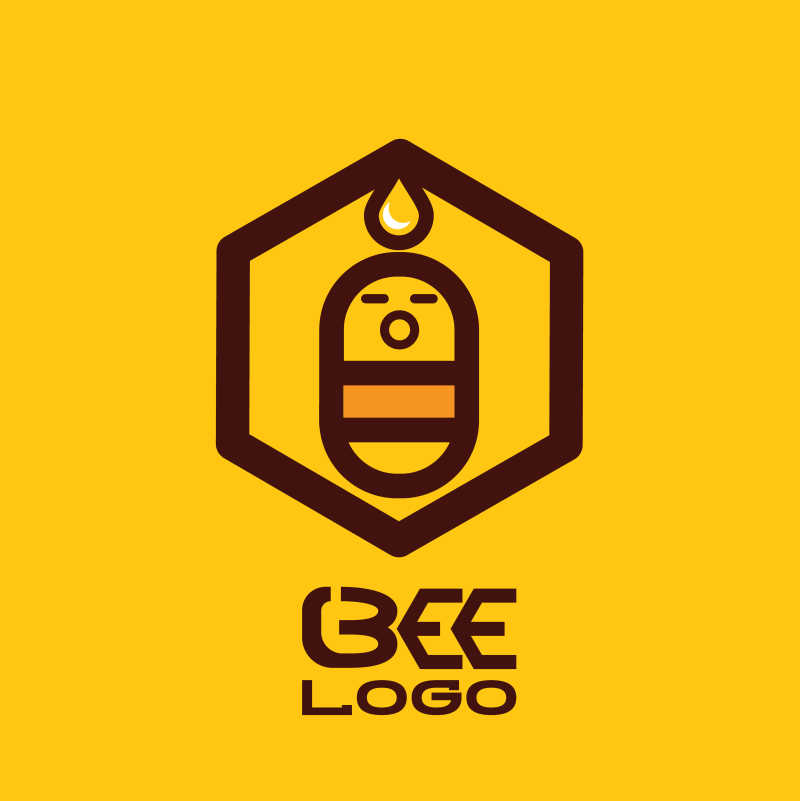 蜜蜂品牌矢量标志设计