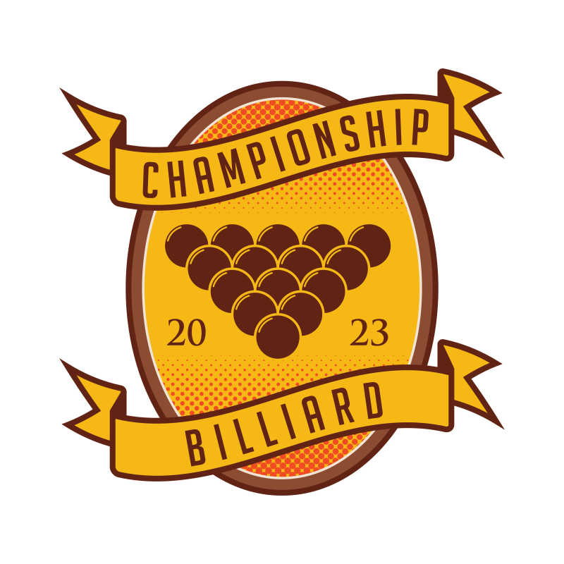 矢量创意台球比赛标签设计
