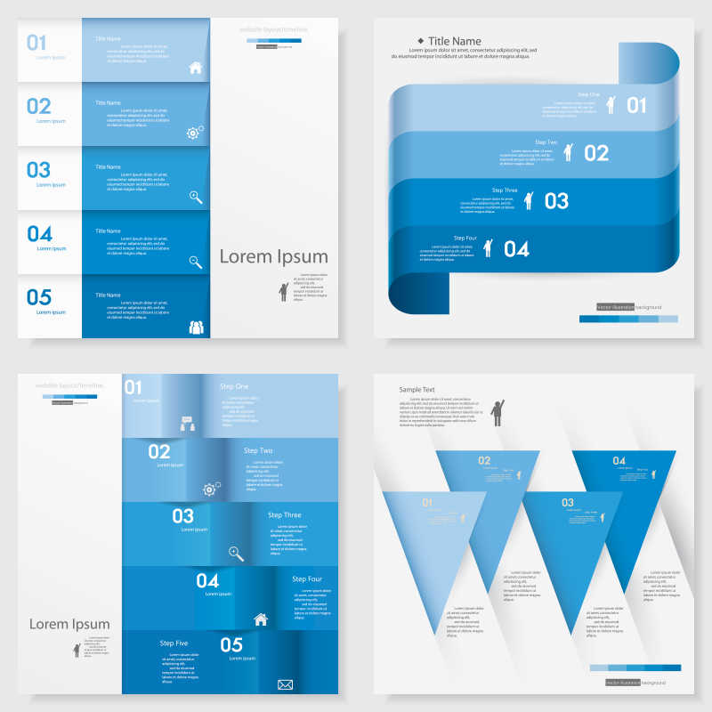 矢量蓝色信息分析图标表创意设计模板元素