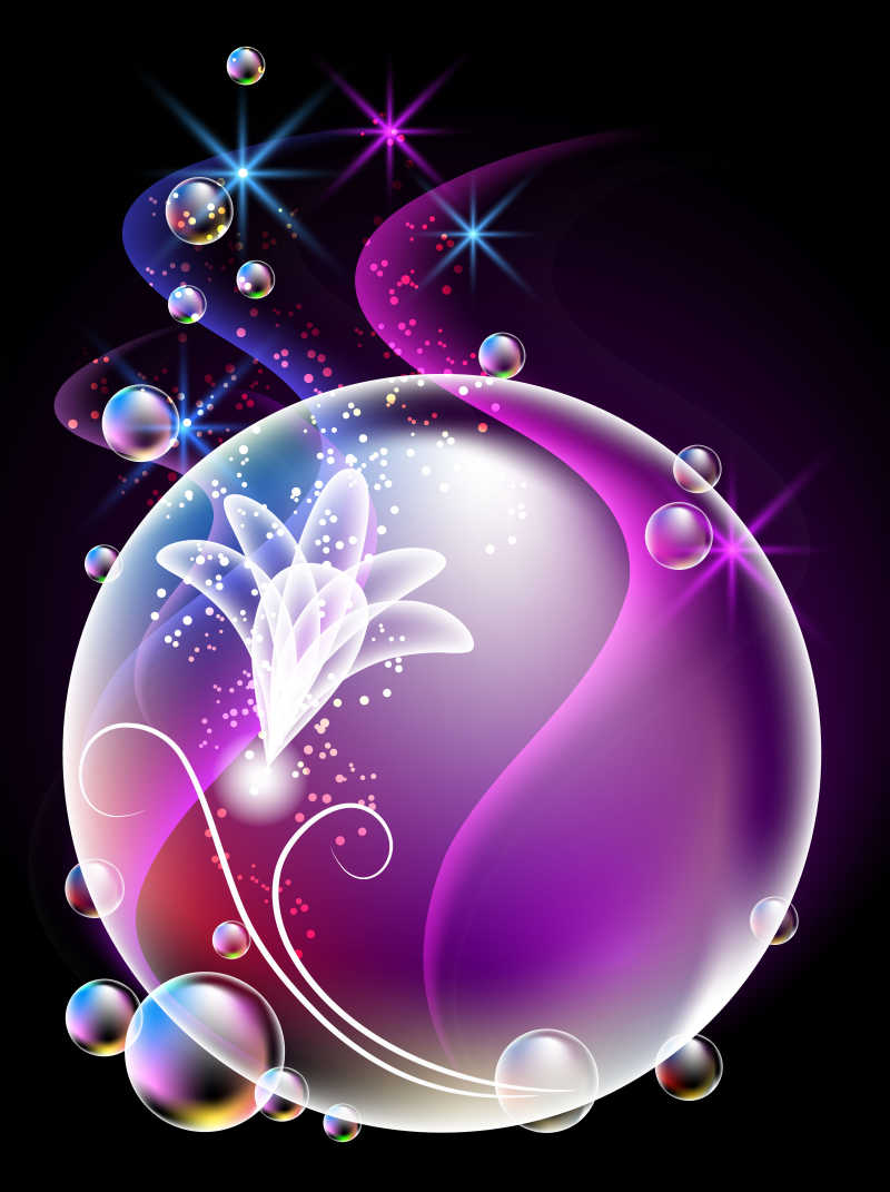 发光的气泡灯光效果矢量图