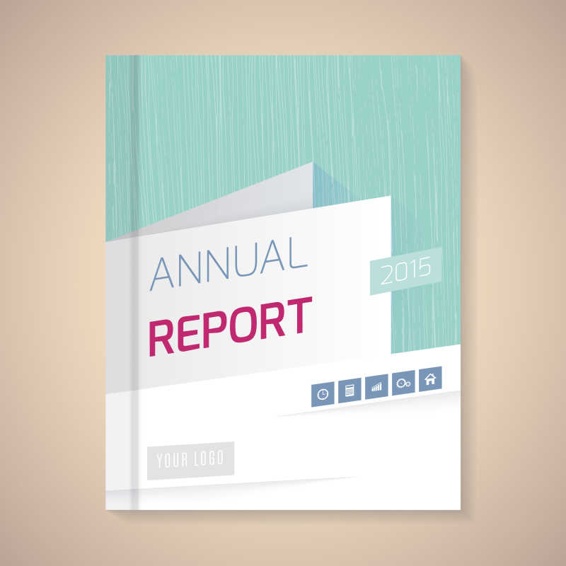 年度报告封面矢量设计模板