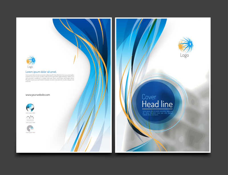 矢量现代化的封面平面设计模板
