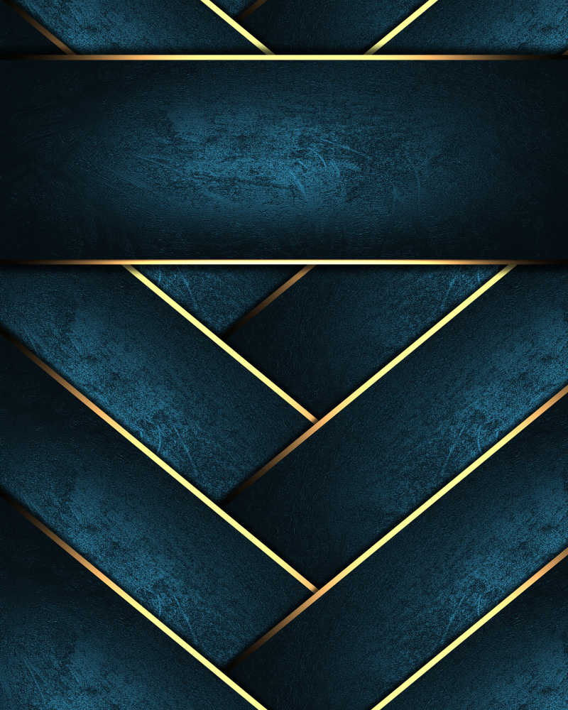 有金色边框的蓝色装饰背景