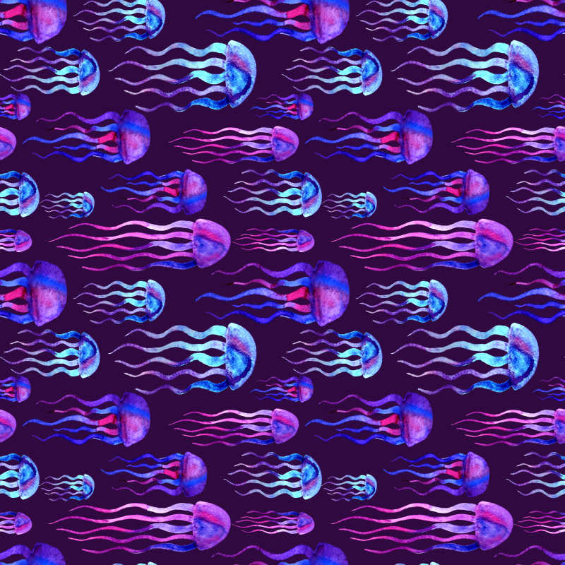 五彩缤纷的水彩水母