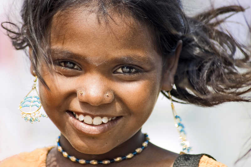 可爱的印度小姑娘