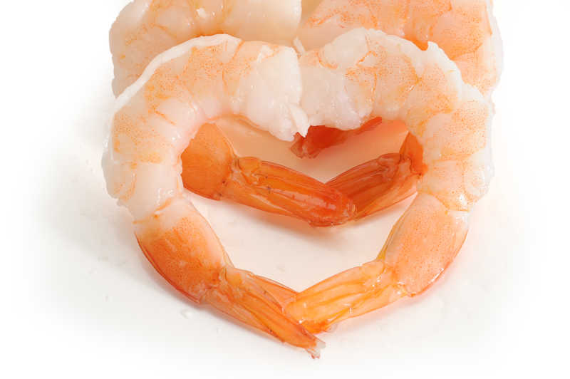 心脏形状虾的特写