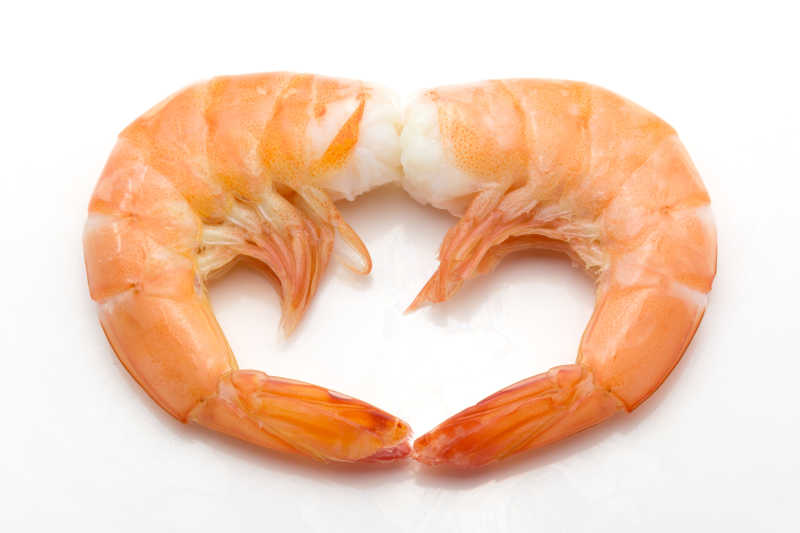 煮熟的新鲜的对虾