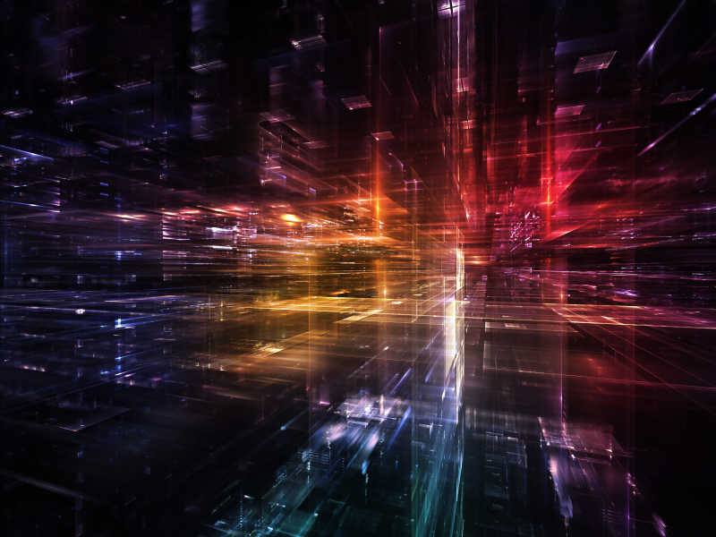 城市绚丽的灯光