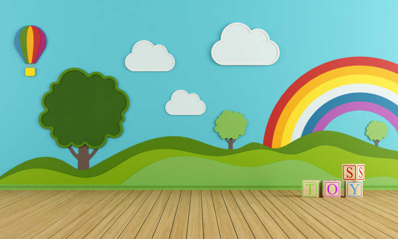 彩色的幼儿园游戏室