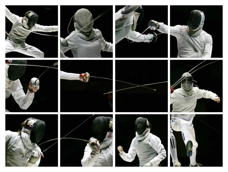 击剑比赛中的埃塞俄比亚运动员拼接