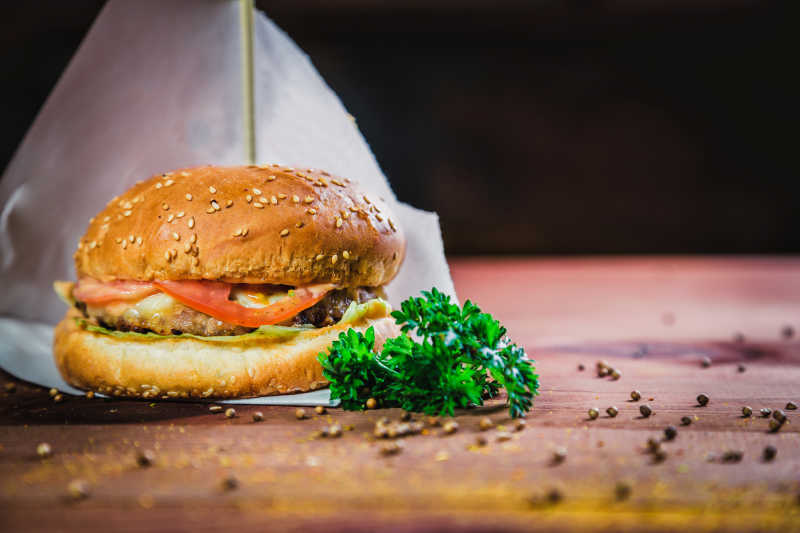 美味的汉堡面包