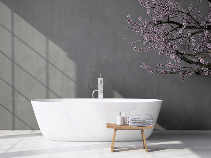 现代豪华灰色浴室