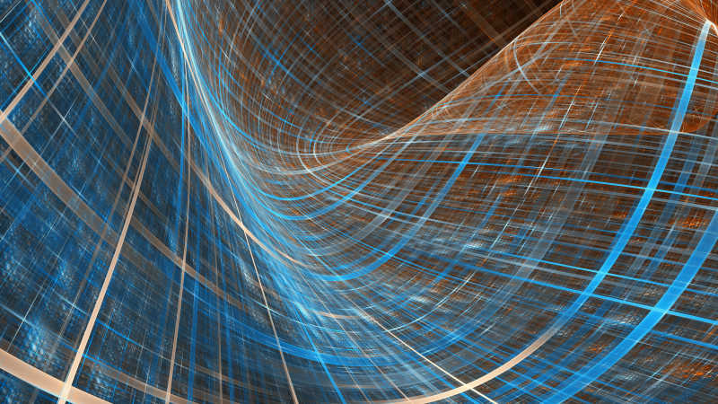 蓝色为主色调的抽象三维波动的纹理设计