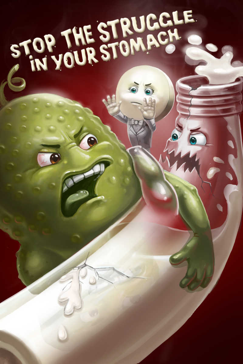 卡通黄瓜和牛奶的战争