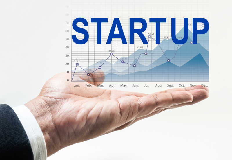 手上的商业启动表格概念