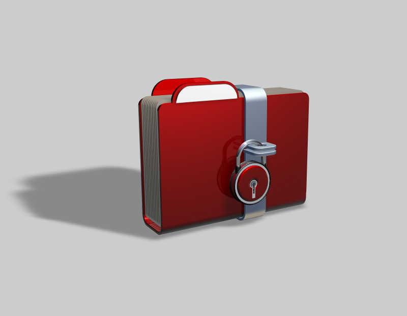 红色金属锁的笔记本