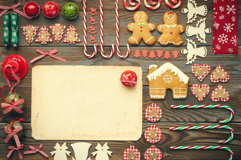 圣诞家装桌子上的饰品