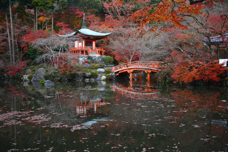 傣吉寺秋景中的日本建筑