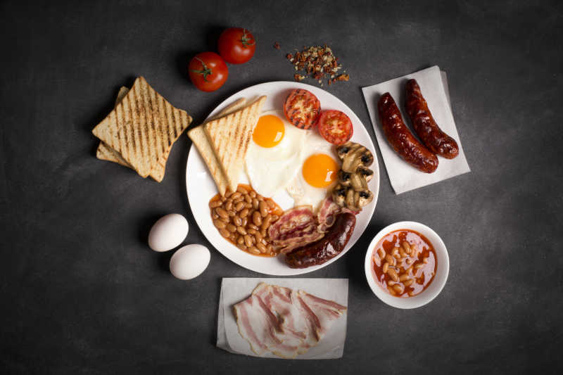 英式早餐和配料