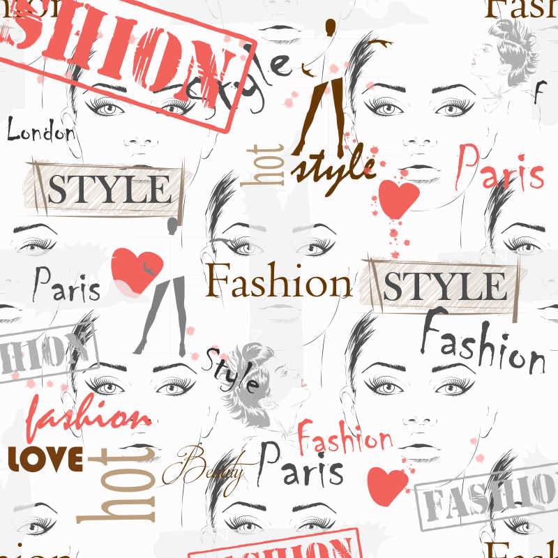 素描风格的时尚女孩们