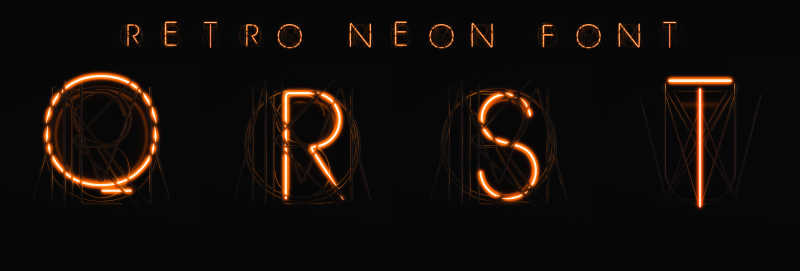 发光的霓虹灯字母