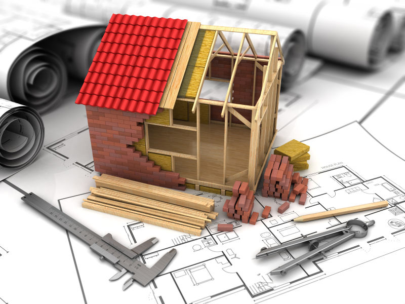 设计稿上的房屋建筑