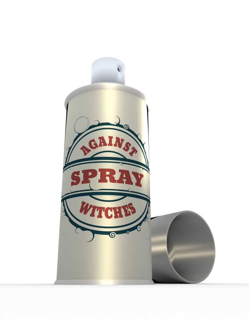 白色背景上3d喷雾剂