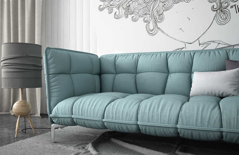 厅内的绿色沙发