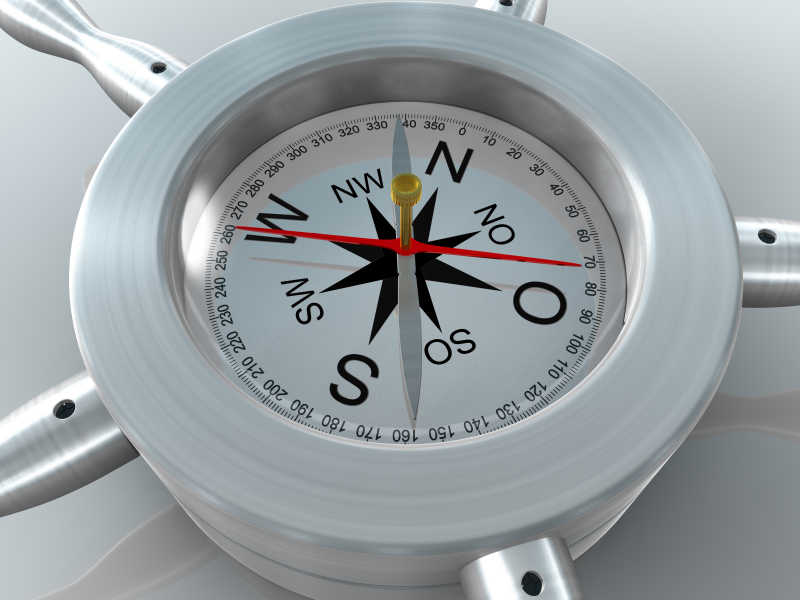 精致的白色指南针
