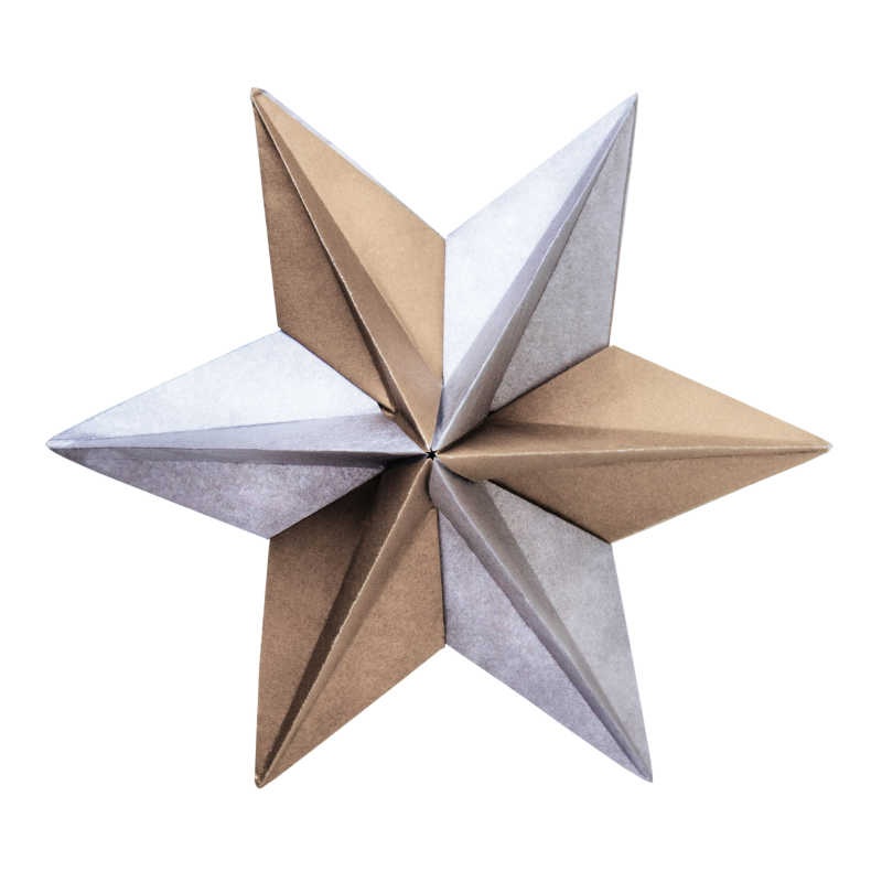 白色背景下的青铜星