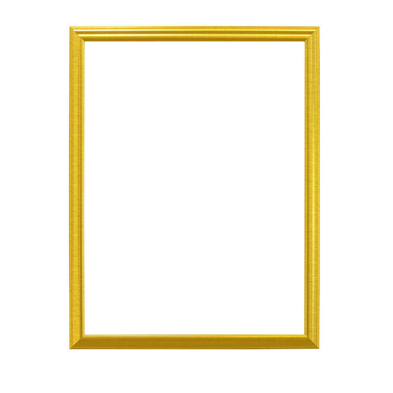 白色背景下金黄色相框