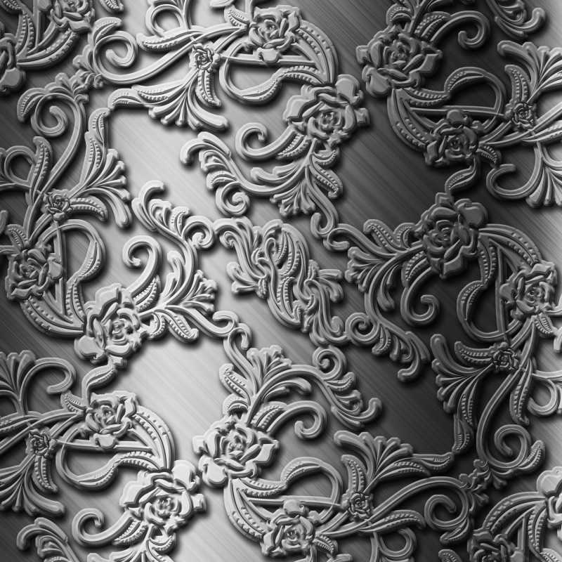 精美灰色花纹的金属板背景