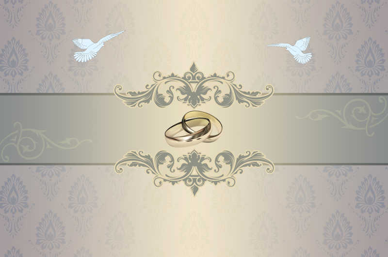 金色的婚礼邀请函