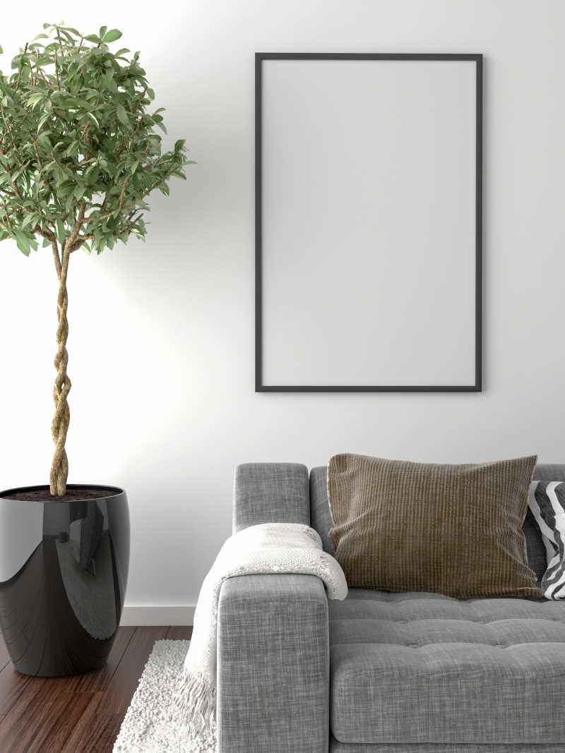 墙上的空白画框